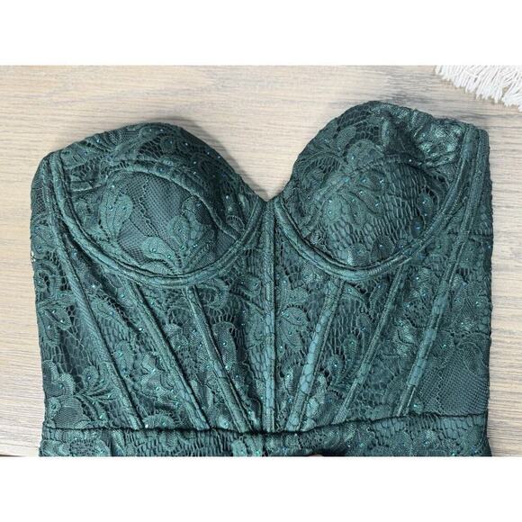 NWT LaFemme 32249 Green Corset Mermaid Prom Dress Size 6 - Picture 3 of 12